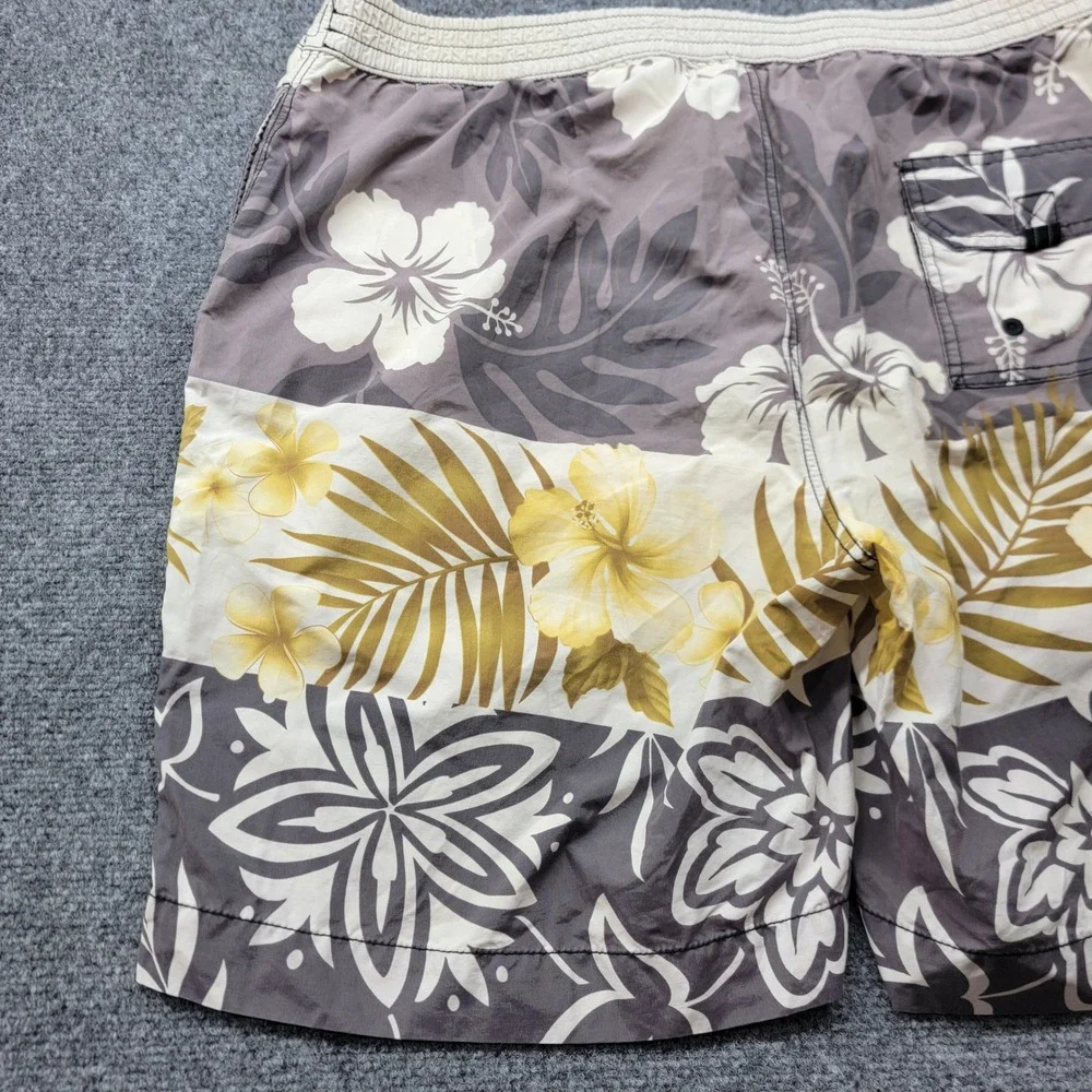 Tommy Bahama Relax Mens XL Swim Trunks Grey Floral Tropical Mesh Lined Shorts
